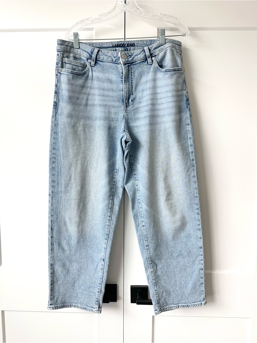 Lands' End mid rise relaxed straight crop jeans size 12